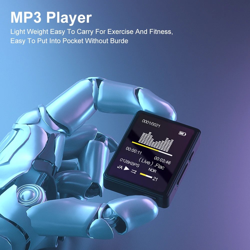 Portable MP3 Player Bluetooth 5.0 Music Stereo Speaker For Walkman Sport Player MP4 Video Player E-book/Recorder MP3