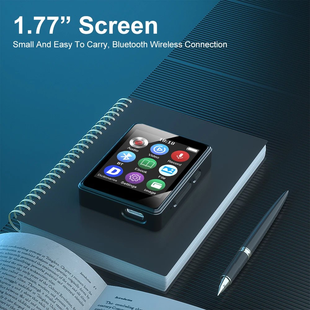 Portable MP3 Player Bluetooth 5.0 Music Stereo Speaker For Walkman Sport Player MP4 Video Player E-book/Recorder MP3