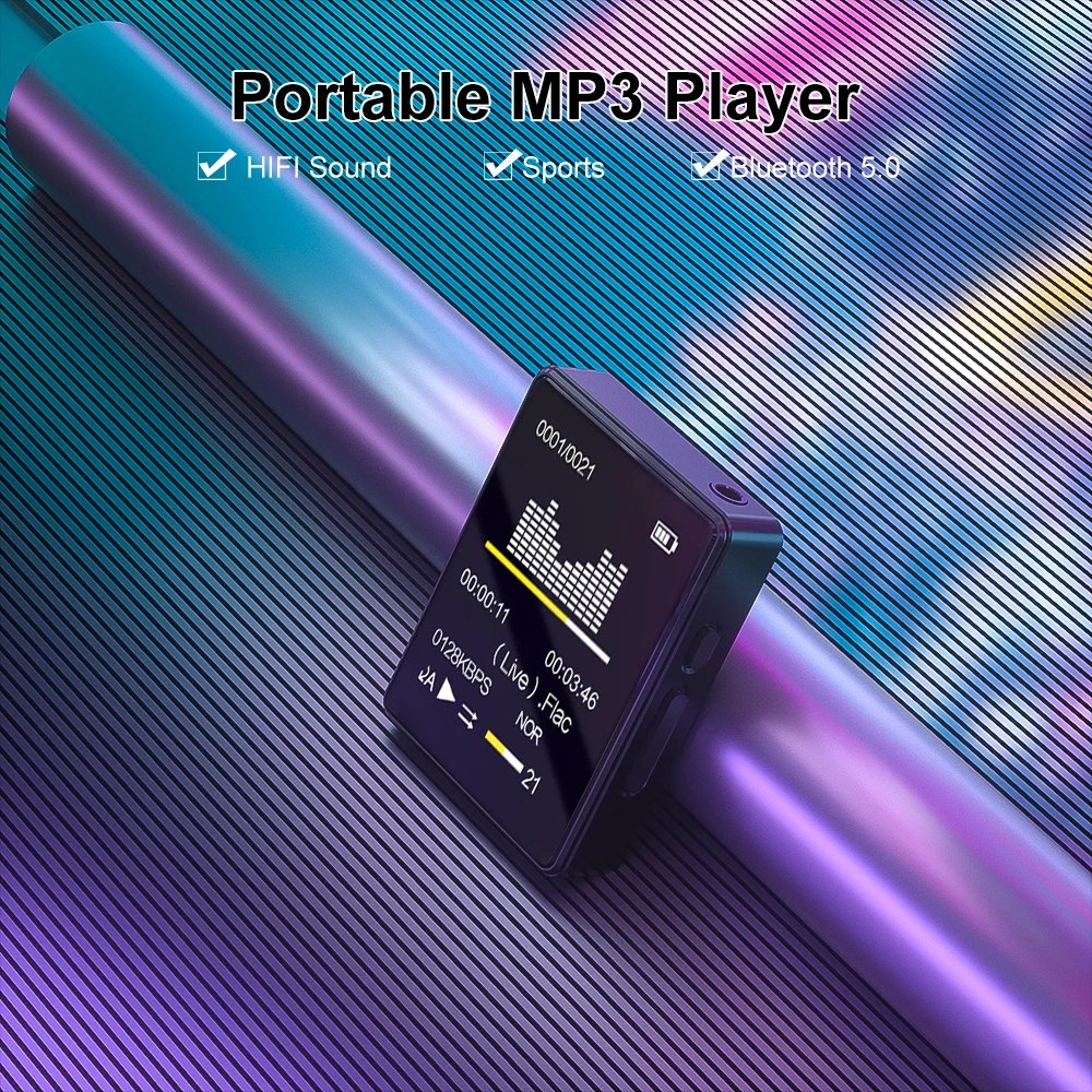 Portable MP3 Player Bluetooth 5.0 Music Stereo Speaker For Walkman Sport Player MP4 Video Player E-book/Recorder MP3