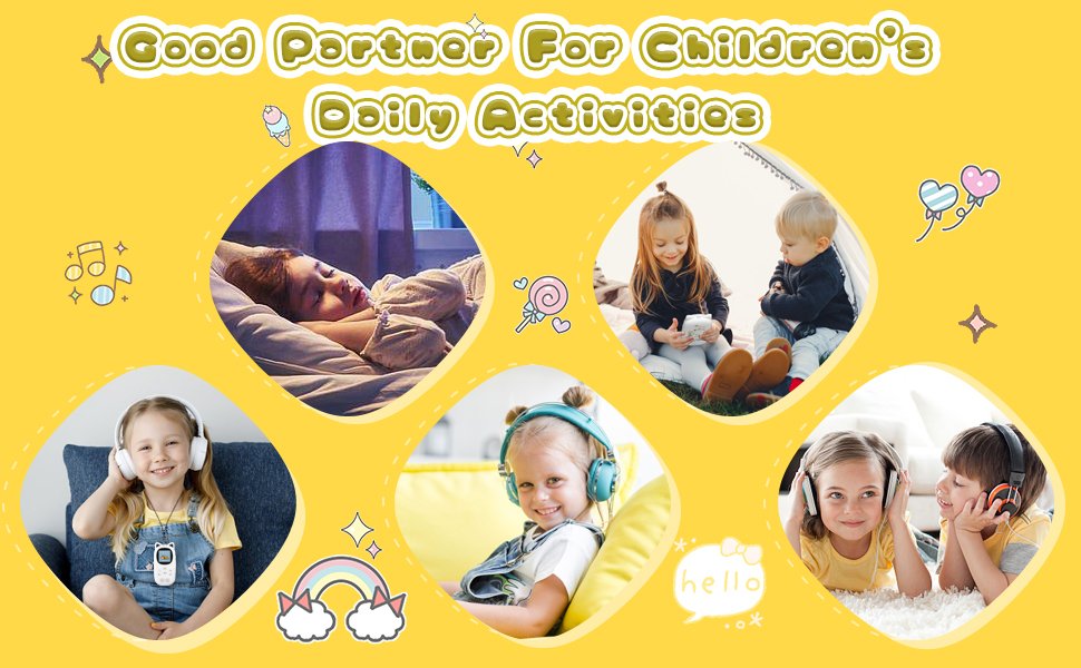 Oilsky MP3 Player Children with Headphones, 32GB, Bluetooth 5.0,  with Speaker, FM Radio, Pedometer, Voice Recorder, Up to 128GB