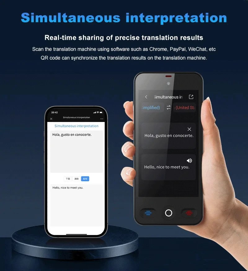 Language Translator Device with 152 Languages Voice Portable Ai  Translating Offline Translation Support Voice Video Recording