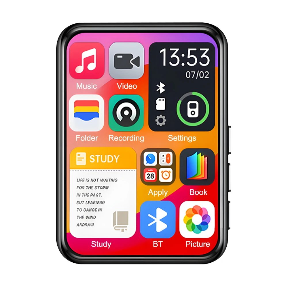 32GB 2.4 Inch Touch Screen Bluetooth 5.4 MP3 Player, HiFi Music Player with Speaker/Recorder/Ebook/Picture