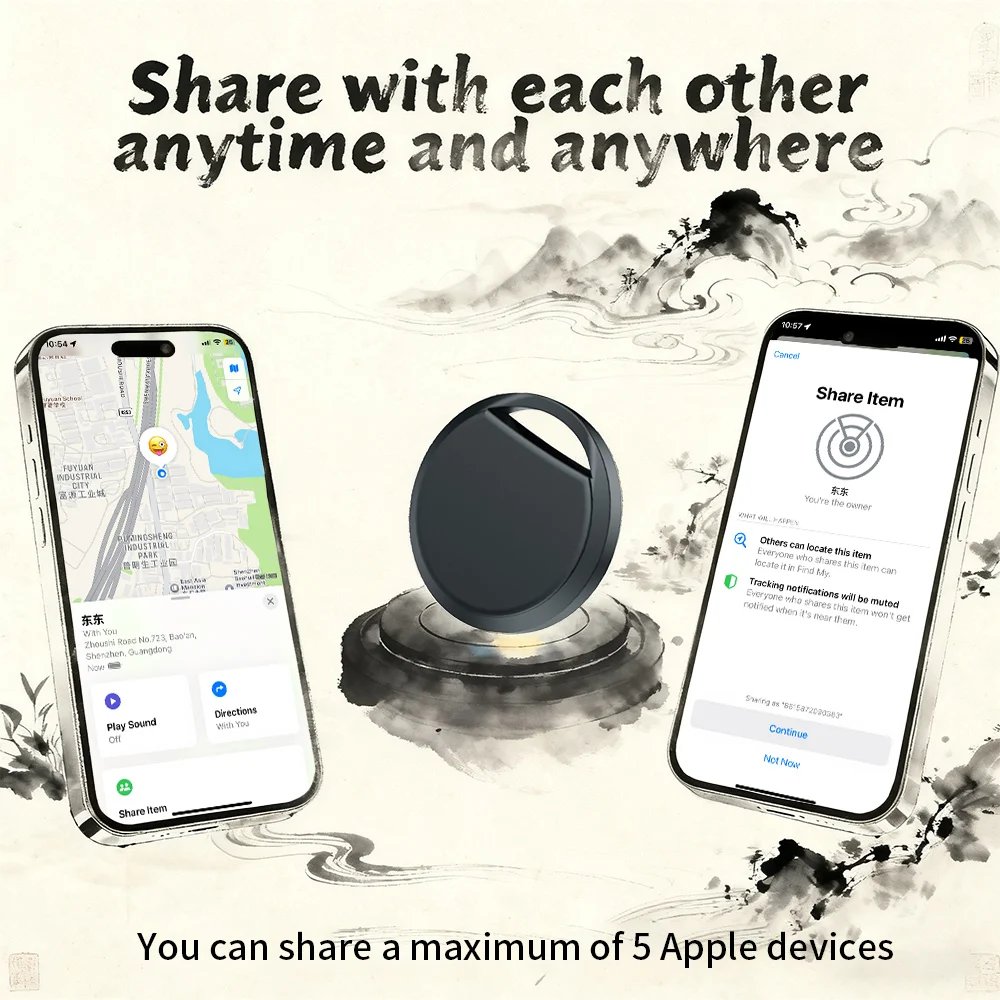 1/ 4 New Craftsmanship Smart Tracker Car Pet Anti-loss Smart Tag for Apple Find My App Navigation Locator for iPhone iOS Devices
