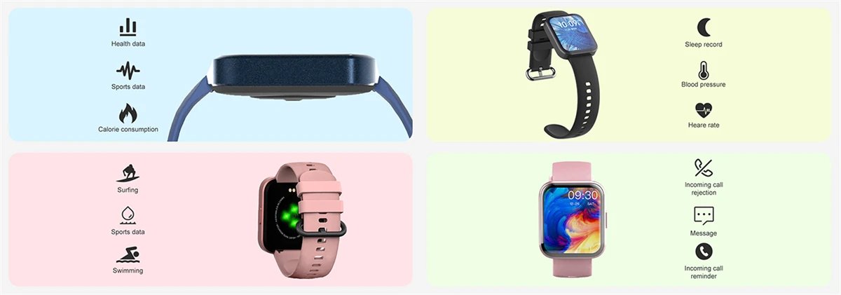 Smart Watch For Men Women Heart Rate Monitor Sleep Tracker Watches IP68 Waterproof Multi Sports Modes Smartwatch For Android IOS