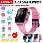 Lenovo Kids Smart Watch SOS Wifi GPS Location Video Call Electronic Watch Card Camera Waterproof School For Boys Girls For Gift