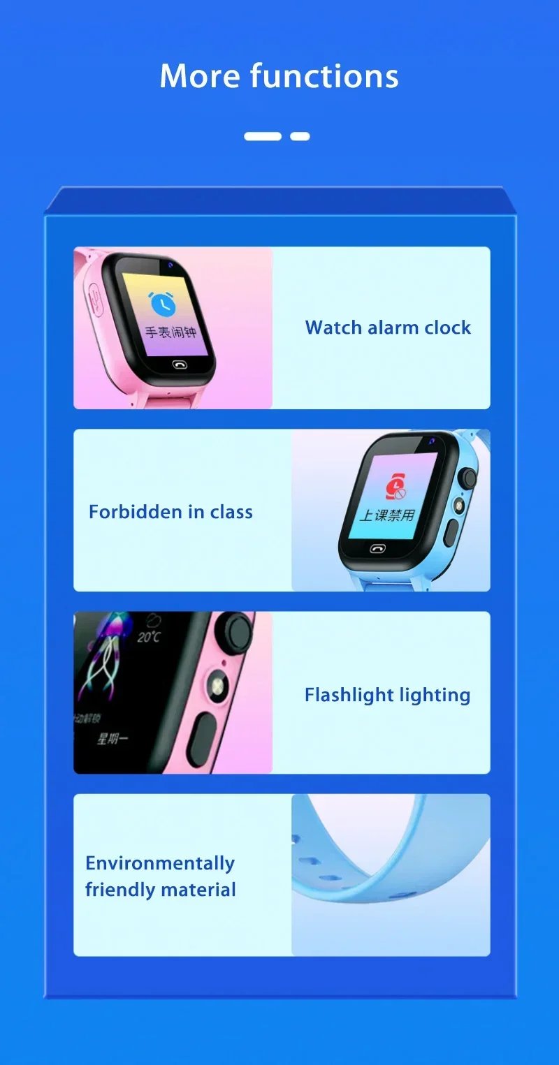 Lenovo Kids Smart Watch SOS Wifi GPS Location Video Call Electronic Watch Card Camera Waterproof School For Boys Girls For Gift