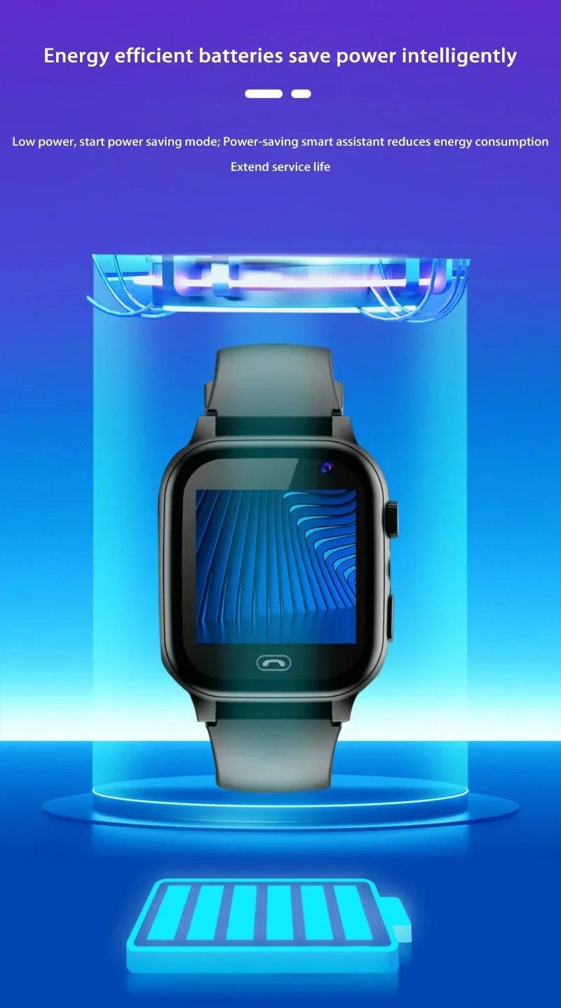 Lenovo Kids Smart Watch SOS Wifi GPS Location Video Call Electronic Watch Card Camera Waterproof School For Boys Girls For Gift