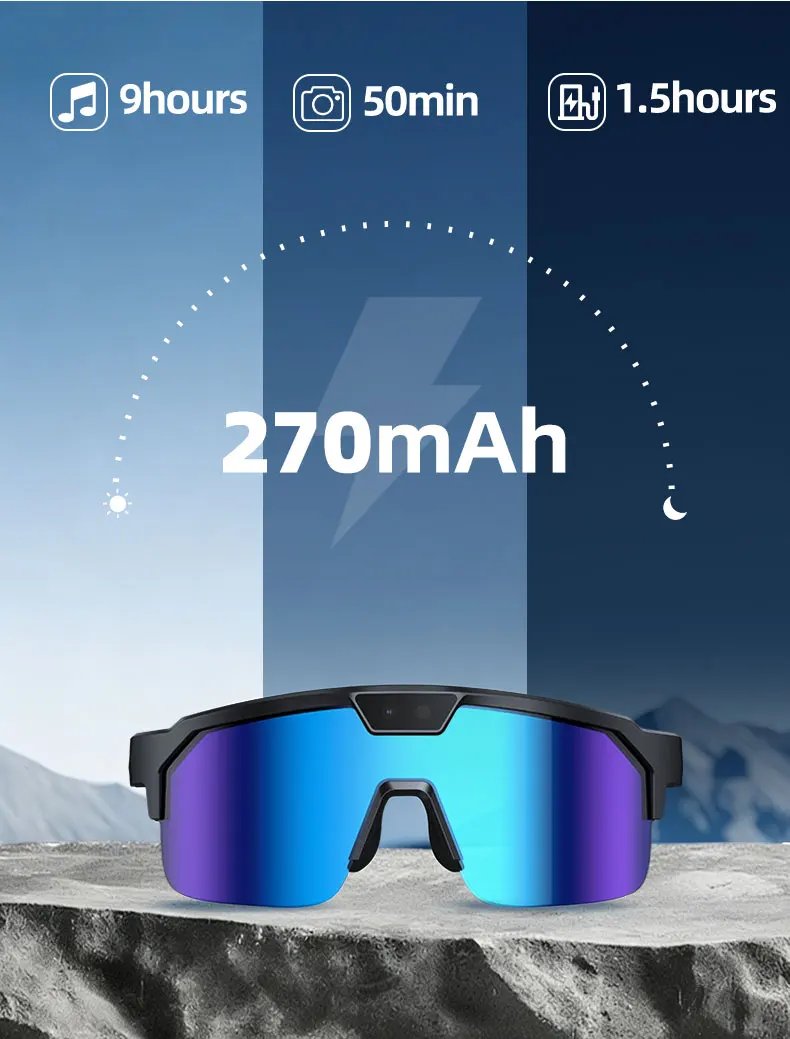 Photochromic Smart Glasses 1200P HD Camera 8MP Sensor 30MP Photo WiFi Sync Bluetooth 5.3 Audio Sunglasses Anti-shake Mic ENC PRO