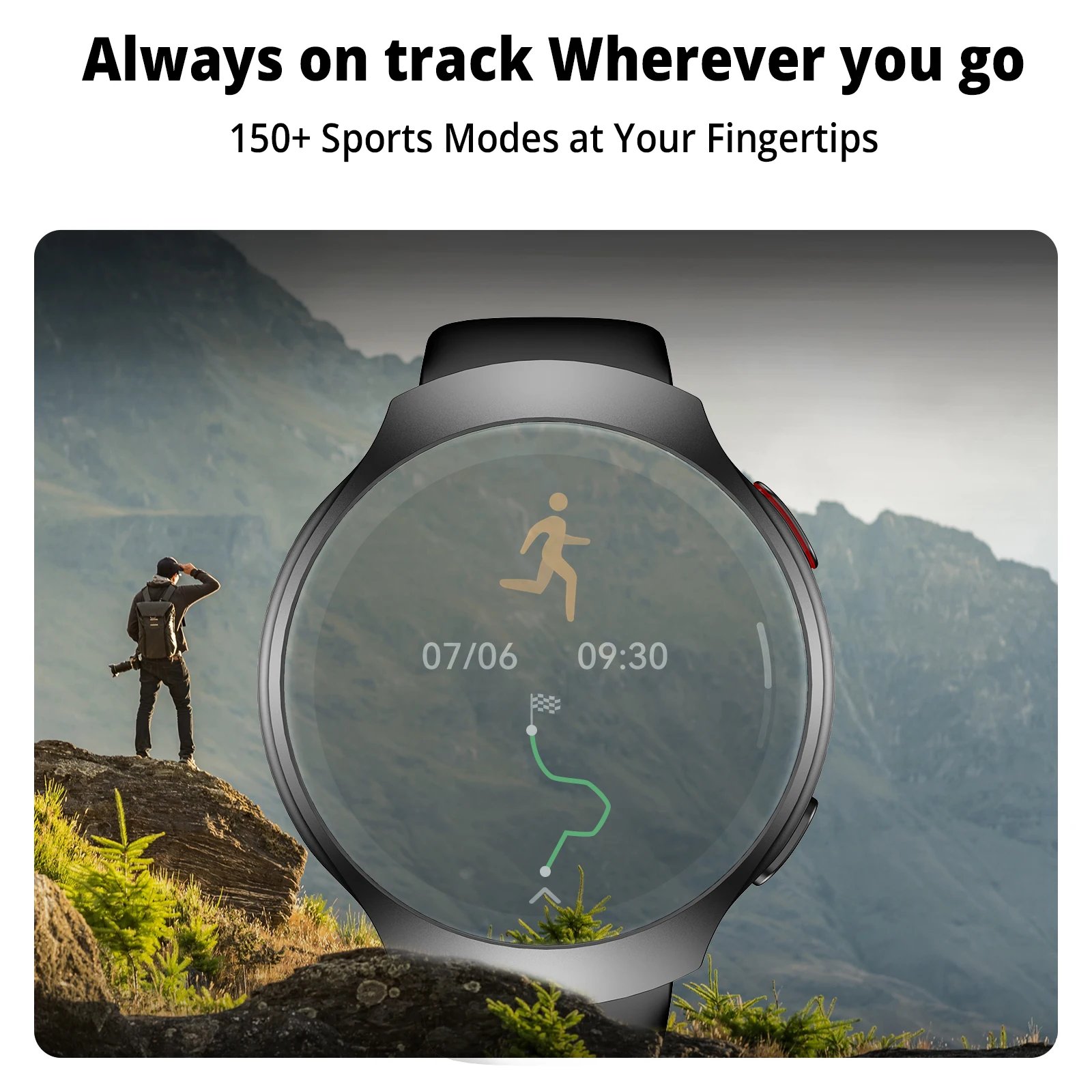 AIWR Orbit Smart Watch, GPS, 1.43'' AMOLED, AI Watch Faces ChatGPT, ENC Call, Heart Rate Monitor 5ATM Waterproof for Android iOS