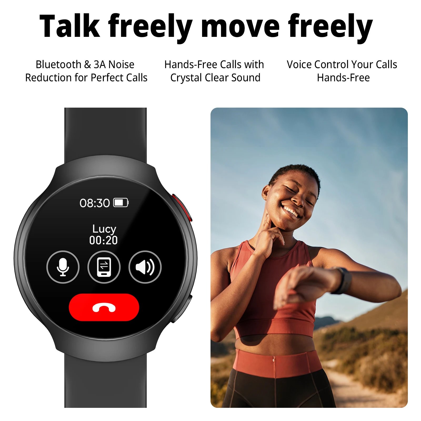 AIWR Orbit Smart Watch, GPS, 1.43'' AMOLED, AI Watch Faces ChatGPT, ENC Call, Heart Rate Monitor 5ATM Waterproof for Android iOS