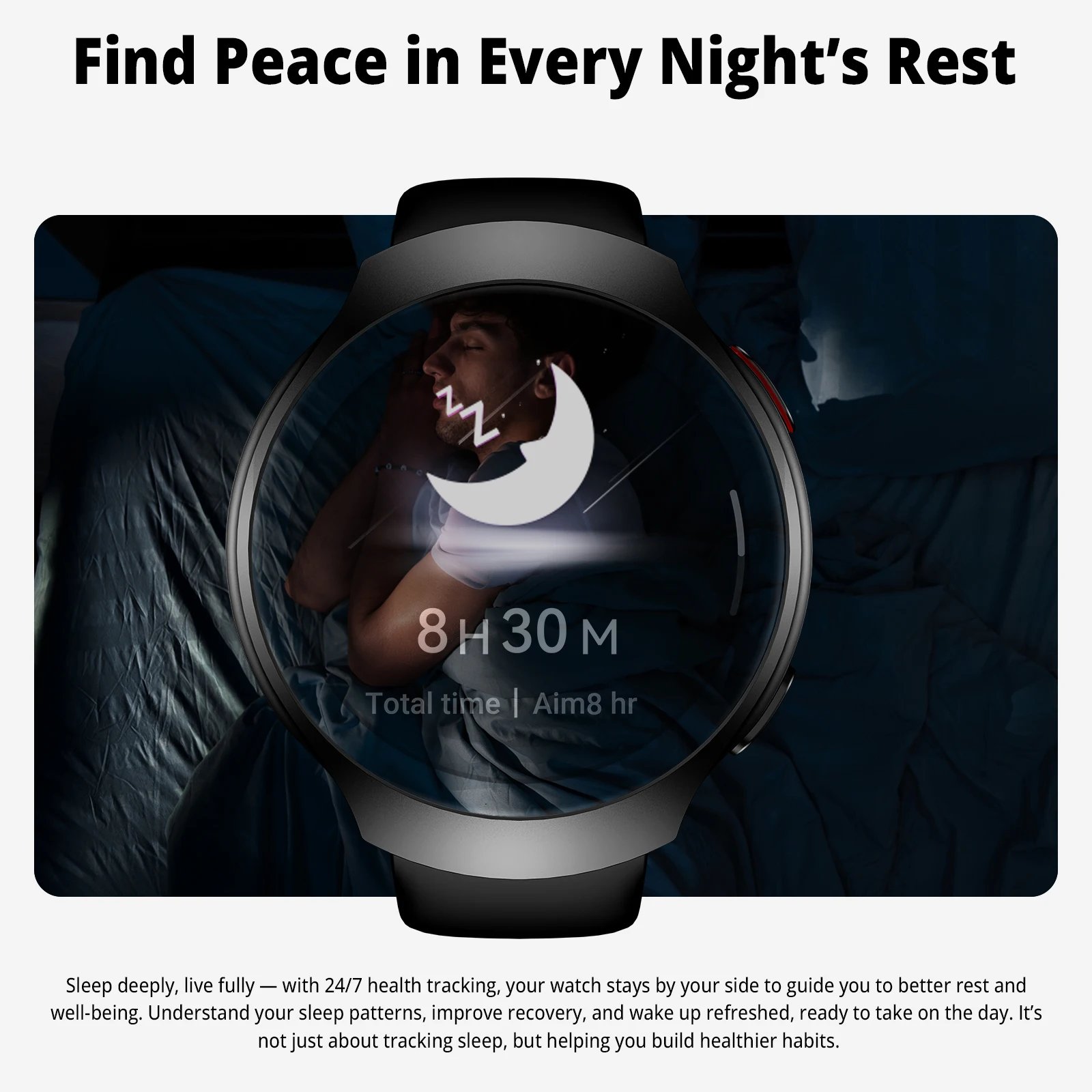 AIWR Orbit Smart Watch, GPS, 1.43'' AMOLED, AI Watch Faces ChatGPT, ENC Call, Heart Rate Monitor 5ATM Waterproof for Android iOS