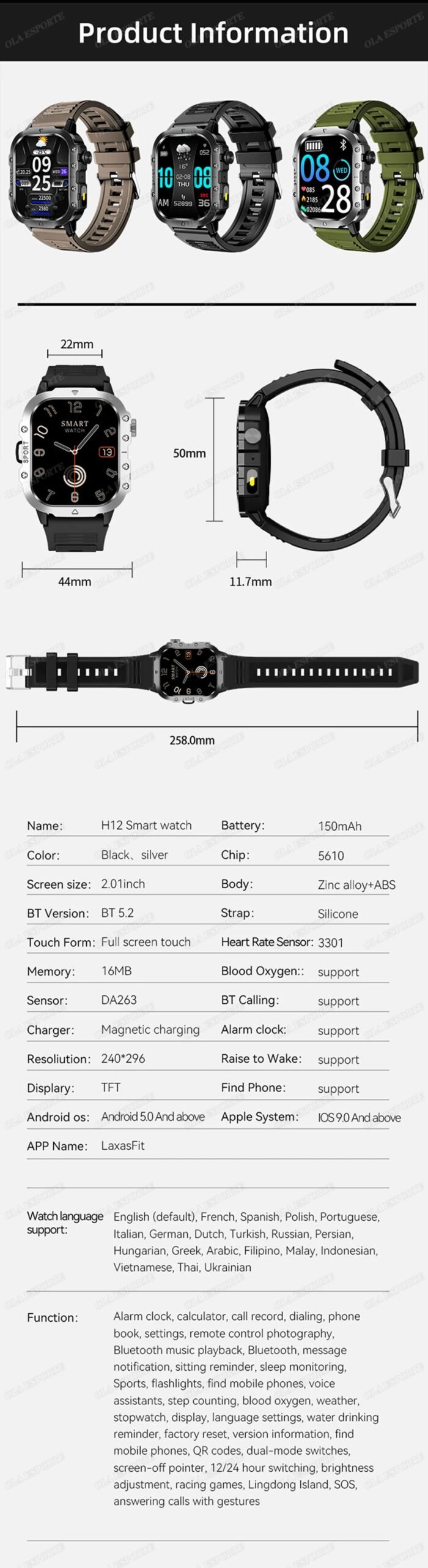 2025 New SmartWatch Men Militray Outdoor GPS Sport Watches Heart Rate Sleep Waterproof Smart Watch IOS Android