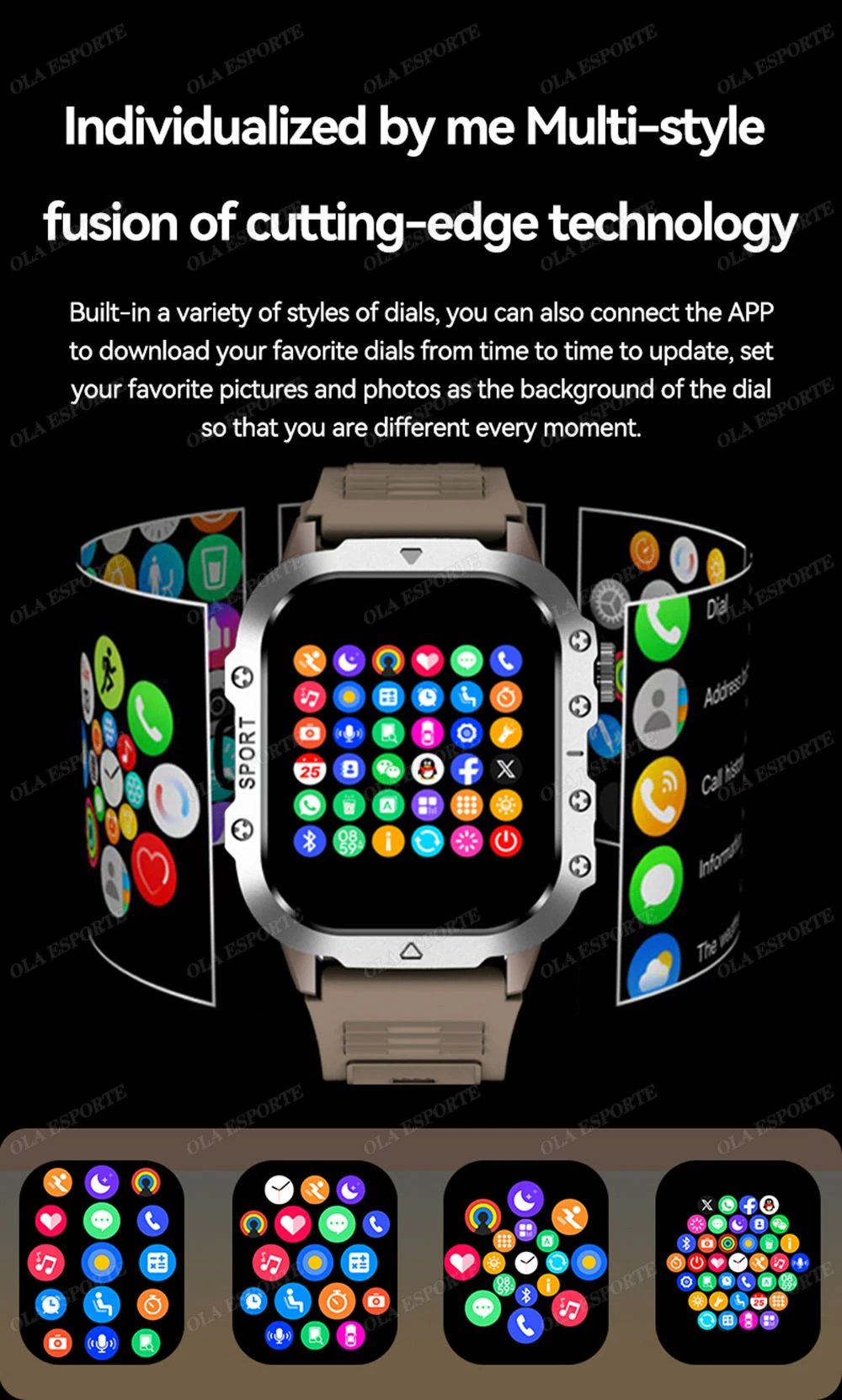 2025 New SmartWatch Men Militray Outdoor GPS Sport Watches Heart Rate Sleep Waterproof Smart Watch IOS Android