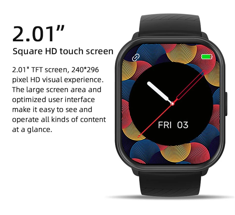 2026 New Smart Watch Men Women Heart Rate 2.01 Inch AMOLED Screen Waterproof Bluetooth Call Sports Smart Watch For iOS Android
