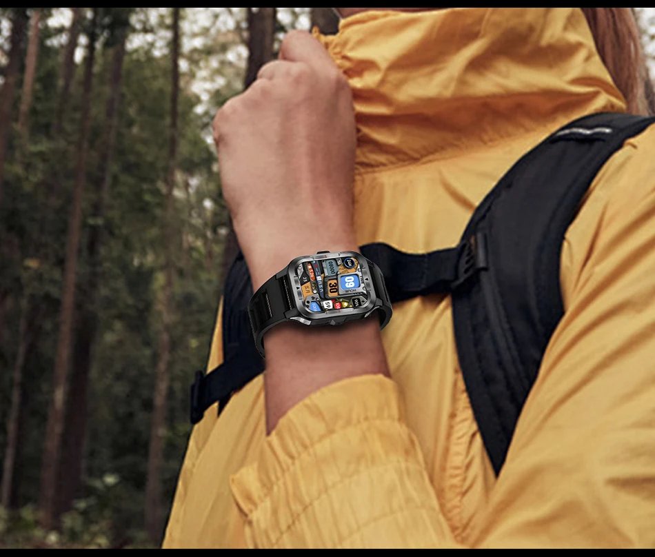 Military New GPS Sports Smart Watch Men 480mAh Battery LED Flashlight 100+ Sports Modes Bluetooth Call Waterproof Smartwatch