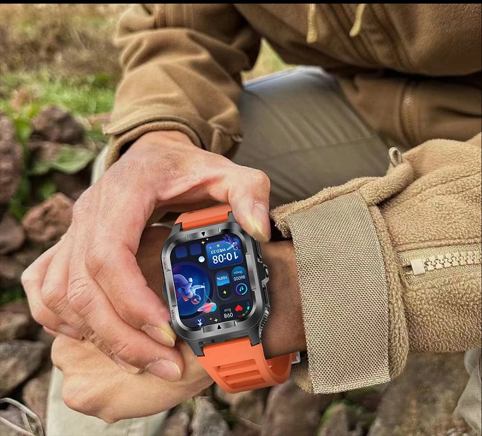 Military New GPS Sports Smart Watch Men 480mAh Battery LED Flashlight 100+ Sports Modes Bluetooth Call Waterproof Smartwatch