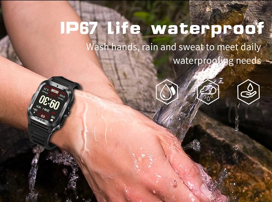 Military New GPS Sports Smart Watch Men 480mAh Battery LED Flashlight 100+ Sports Modes Bluetooth Call Waterproof Smartwatch