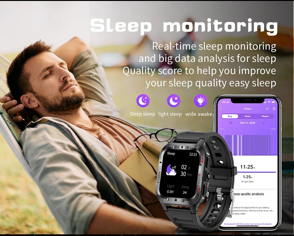 Military New GPS Sports Smart Watch Men 480mAh Battery LED Flashlight 100+ Sports Modes Bluetooth Call Waterproof Smartwatch