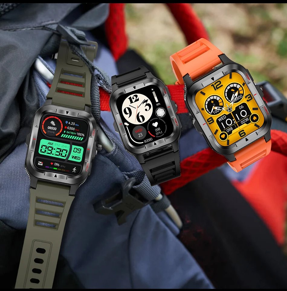 Military New GPS Sports Smart Watch Men 480mAh Battery LED Flashlight 100+ Sports Modes Bluetooth Call Waterproof Smartwatch