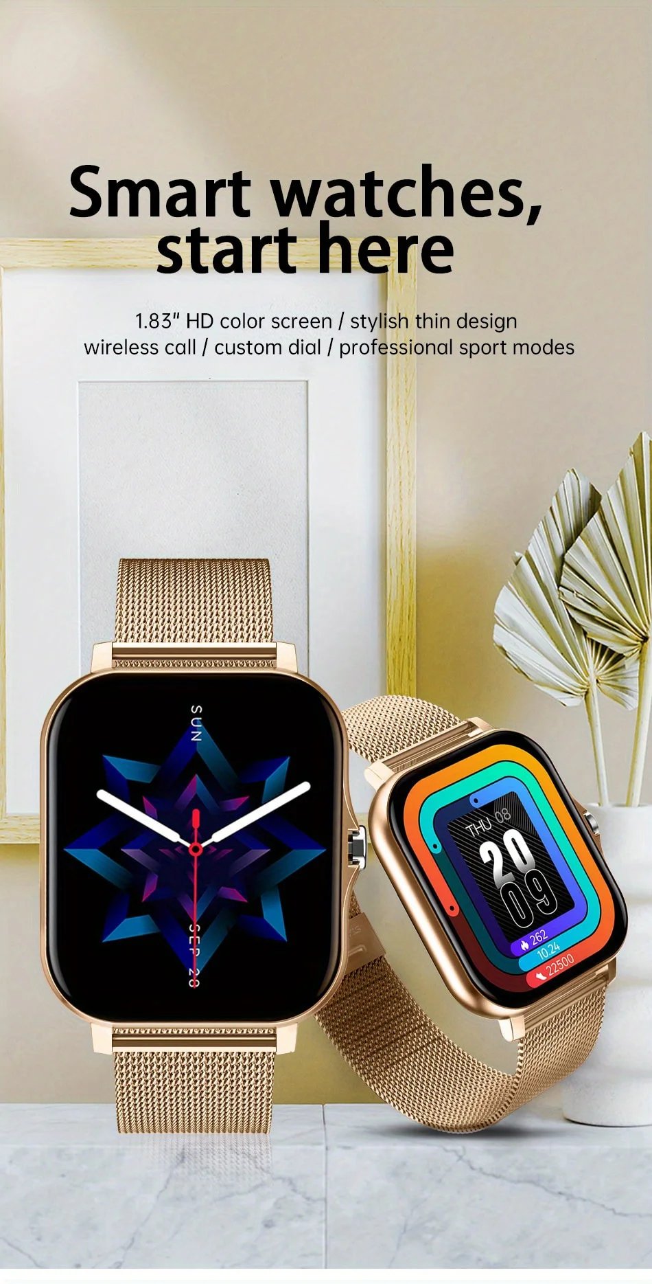 Exclusive 1PC Smart Watch Featuring Wireless Calling, Digital Display, Electronic Movement, Silicone and Stainless Steel Band