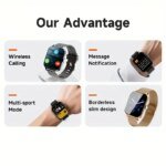 Exclusive 1PC Smart Watch Featuring Wireless Calling, Digital Display, Electronic Movement, Silicone and Stainless Steel Band - Image 4