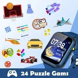 Children's Wristwatch 24 Games Kids Smart Watch Music Play Pedometer Tracker Time Display Video Audio Record Torch Smartwatch