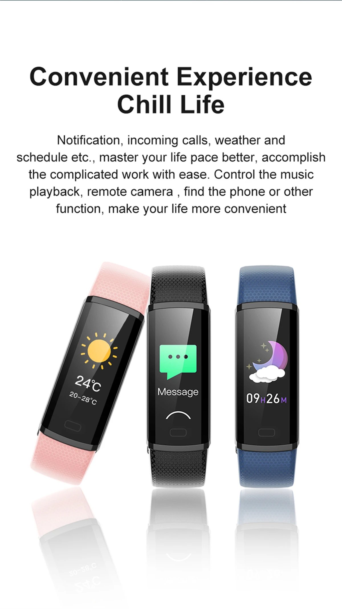 Sport Fitness Smart Band Blood Oxygen Blood Pressure Heart Rate Sleep Monitor 3ATM Waterproof Smartband Bracelet For Android IOS