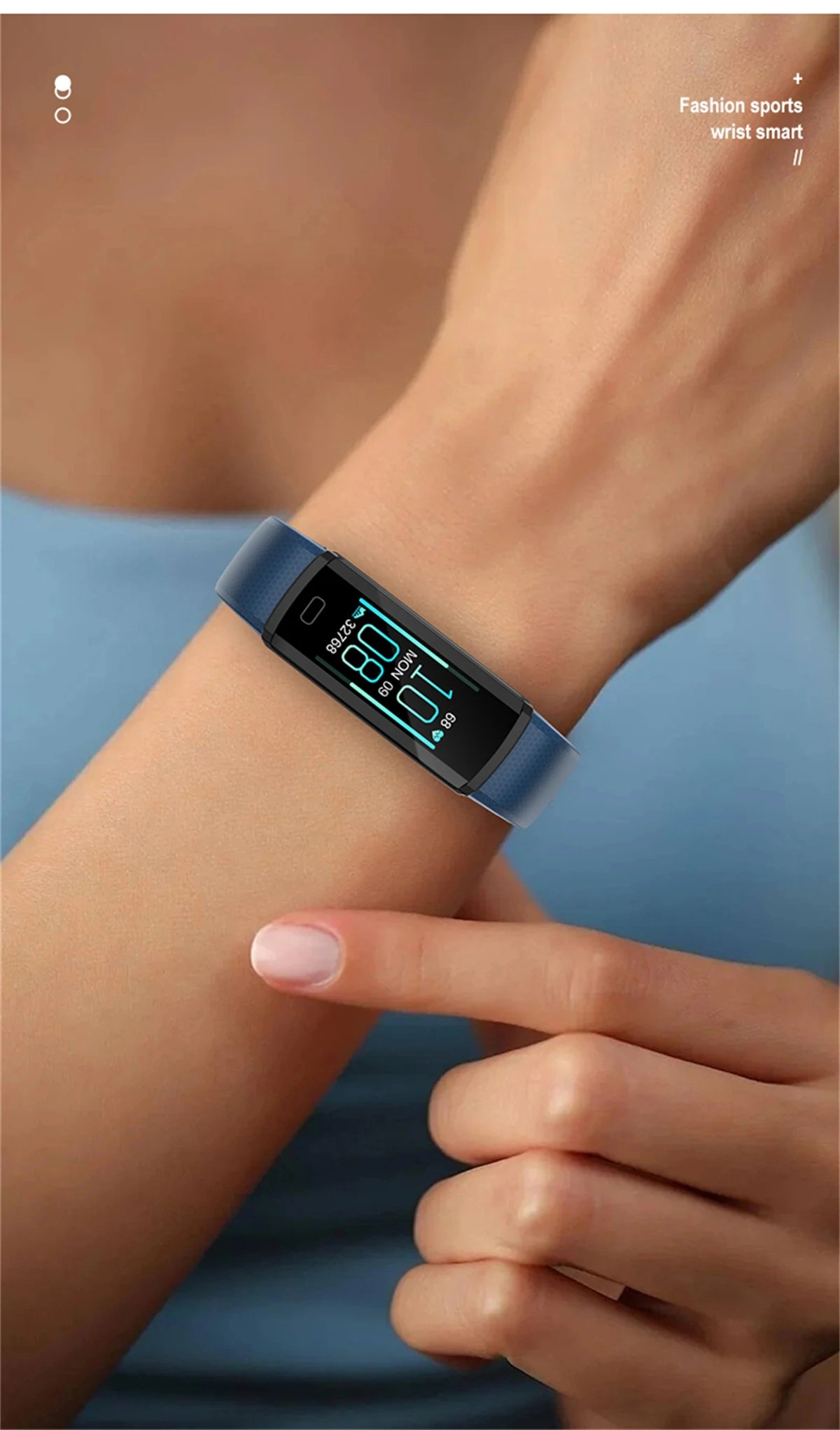 Sport Fitness Smart Band Blood Oxygen Blood Pressure Heart Rate Sleep Monitor 3ATM Waterproof Smartband Bracelet For Android IOS