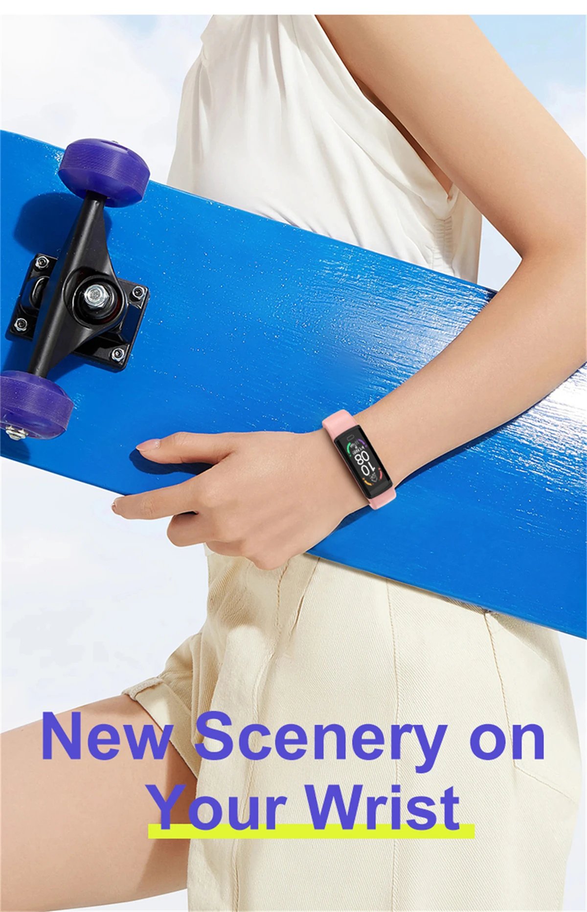 Sport Fitness Smart Band Blood Oxygen Blood Pressure Heart Rate Sleep Monitor 3ATM Waterproof Smartband Bracelet For Android IOS