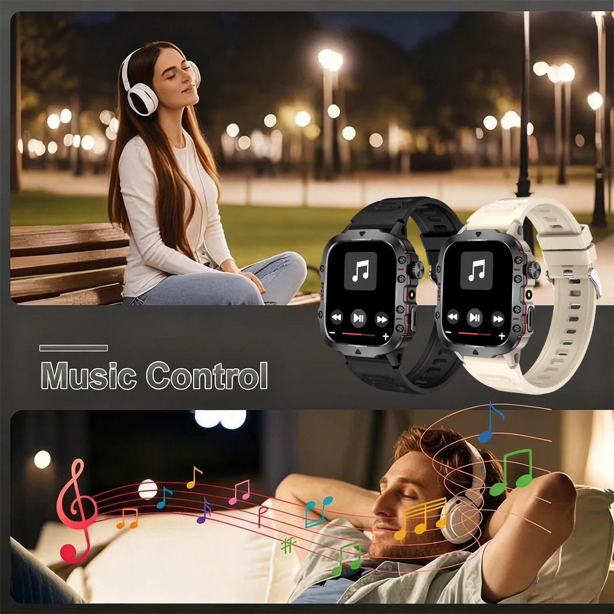 New Military Strong Sport Smartwatch Men Bluetooth Call Health Monitor Sports  Watch Waterproof Fitness Tracker Gifts for Women