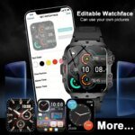 New Military Strong Sport Smartwatch Men Bluetooth Call Health Monitor Sports  Watch Waterproof Fitness Tracker Gifts for Women - Image 3
