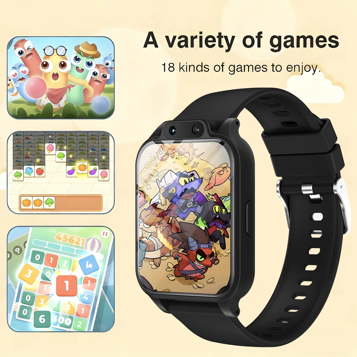 2026 New Kids Smartwatch HD Camera Flashlight 18 Kinds of Games Stopwatch Calculator Alarm Clock Christmas Gift Boys Girls