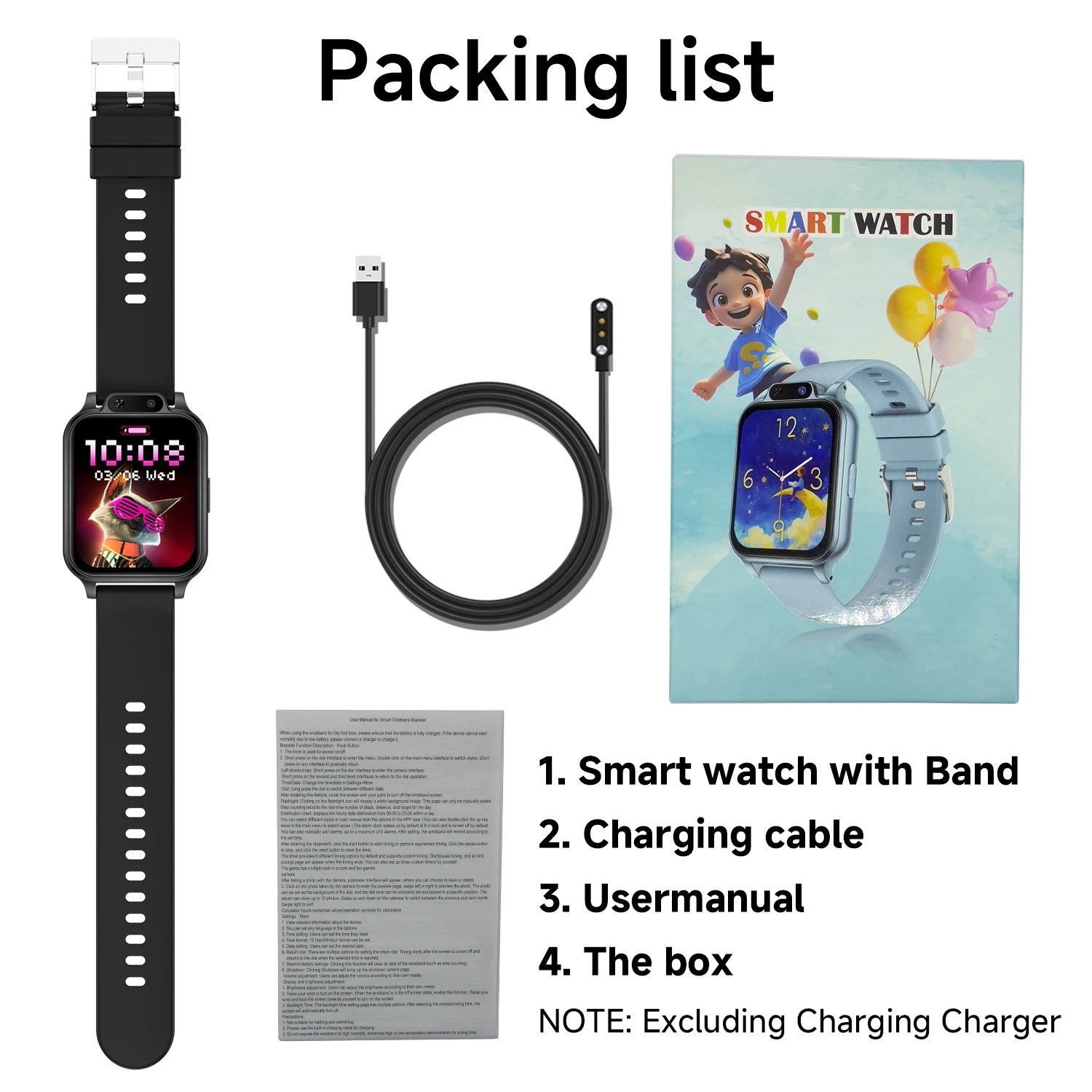 2026 New Kids Smartwatch HD Camera Flashlight 18 Kinds of Games Stopwatch Calculator Alarm Clock Christmas Gift Boys Girls