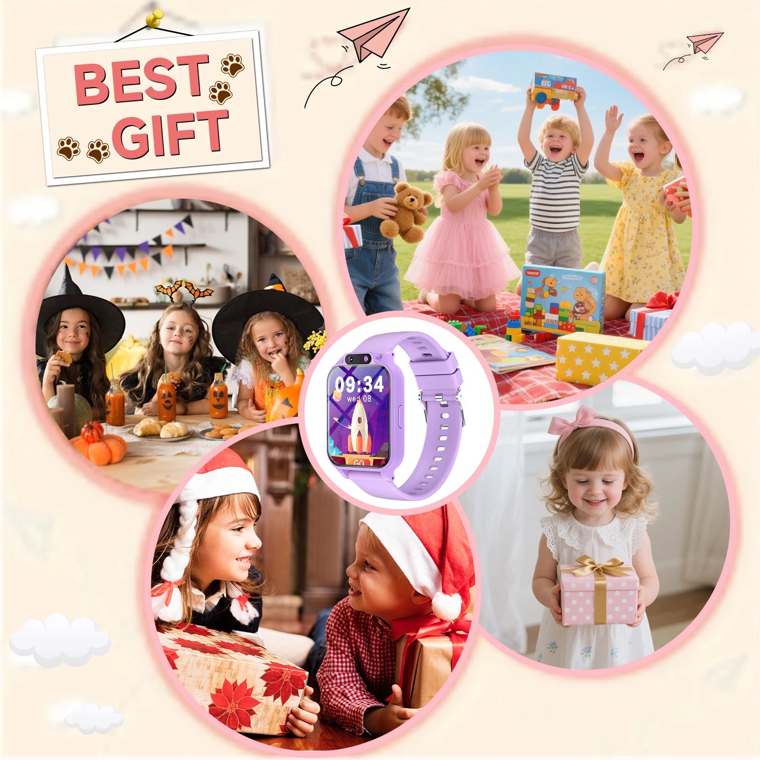 2026 New Kids Smartwatch HD Camera Flashlight 18 Kinds of Games Stopwatch Calculator Alarm Clock Christmas Gift Boys Girls