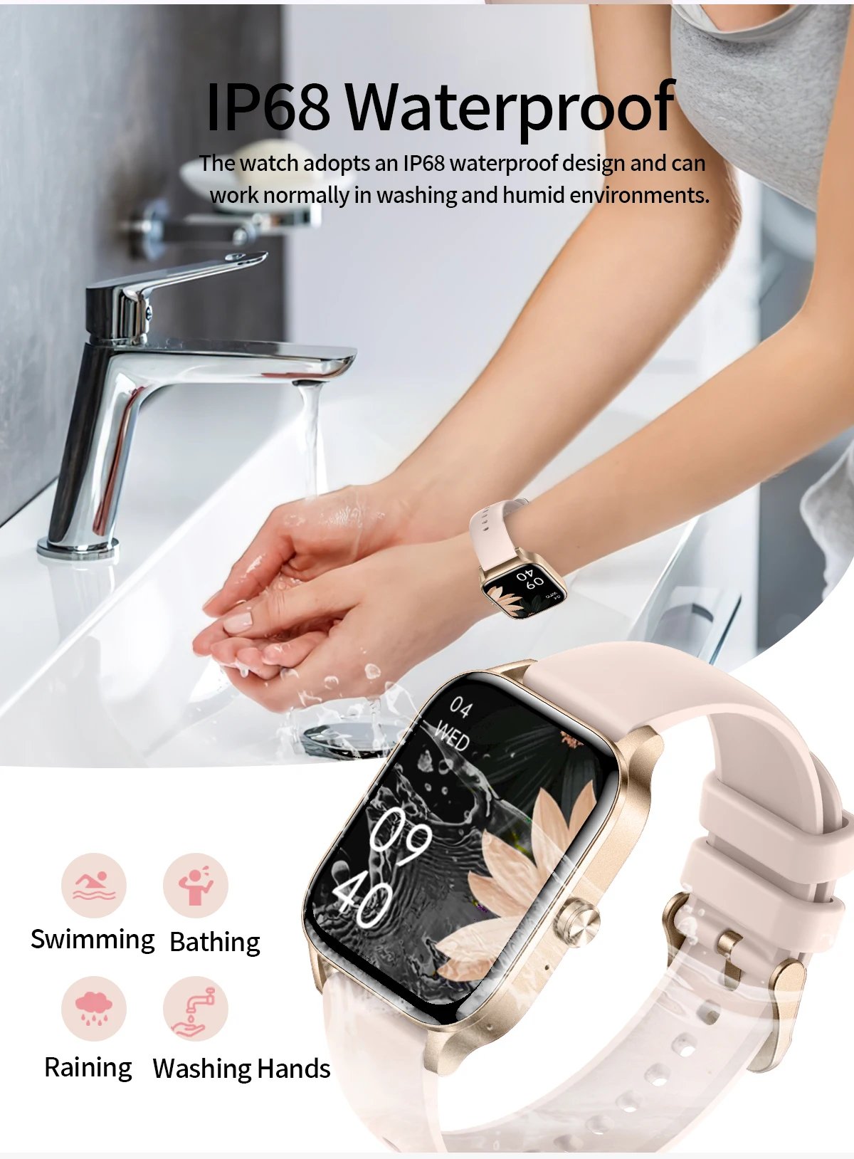 LIGE Fashion Women Smart Watch 1.83'' Screen Sports Fitness Tracker Bluetooth Call Waterproof Watches Men Heart Rate Smartwatch