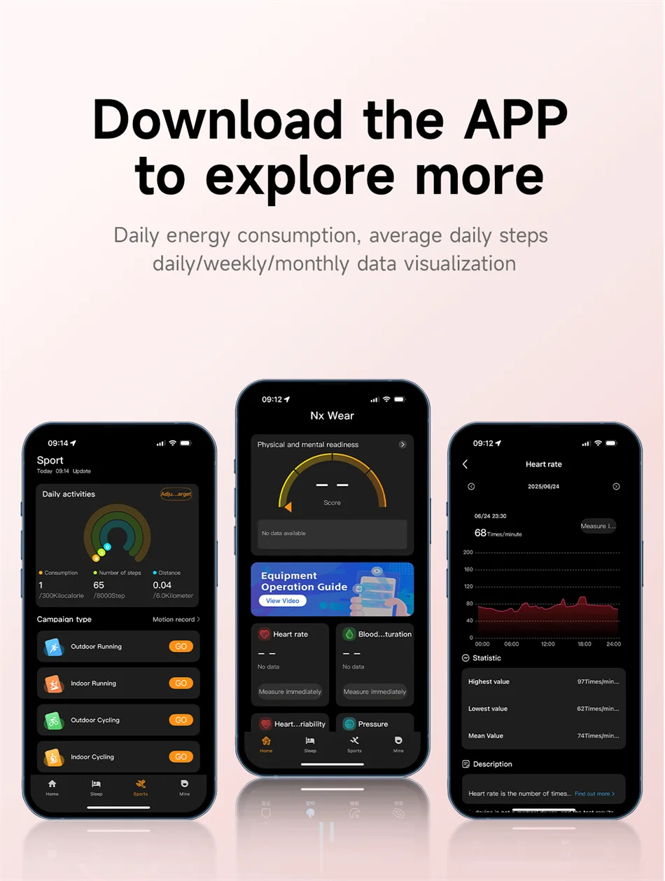 2026 New Men Women Smart Bracelet Heart Rate Sleeping Monitor IP68 Waterproof Sports Fitness Tracker Multifunction Smart Watches