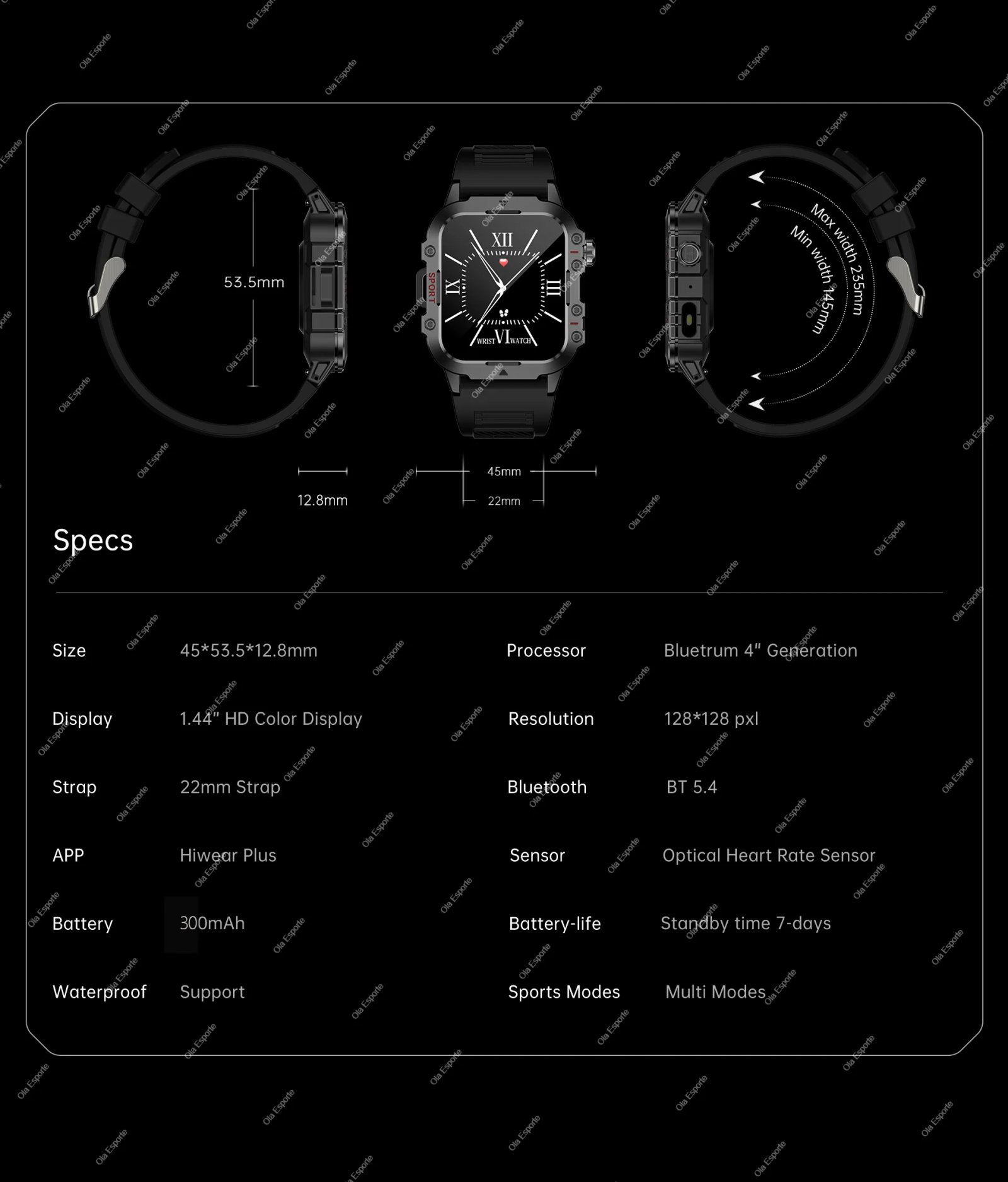 Outdoor Sport Smart Watch HD Touch Screen LED Flashlight Bluetooth Talking GPS Tracker Smart Watches for Men Women Holiday Gifts