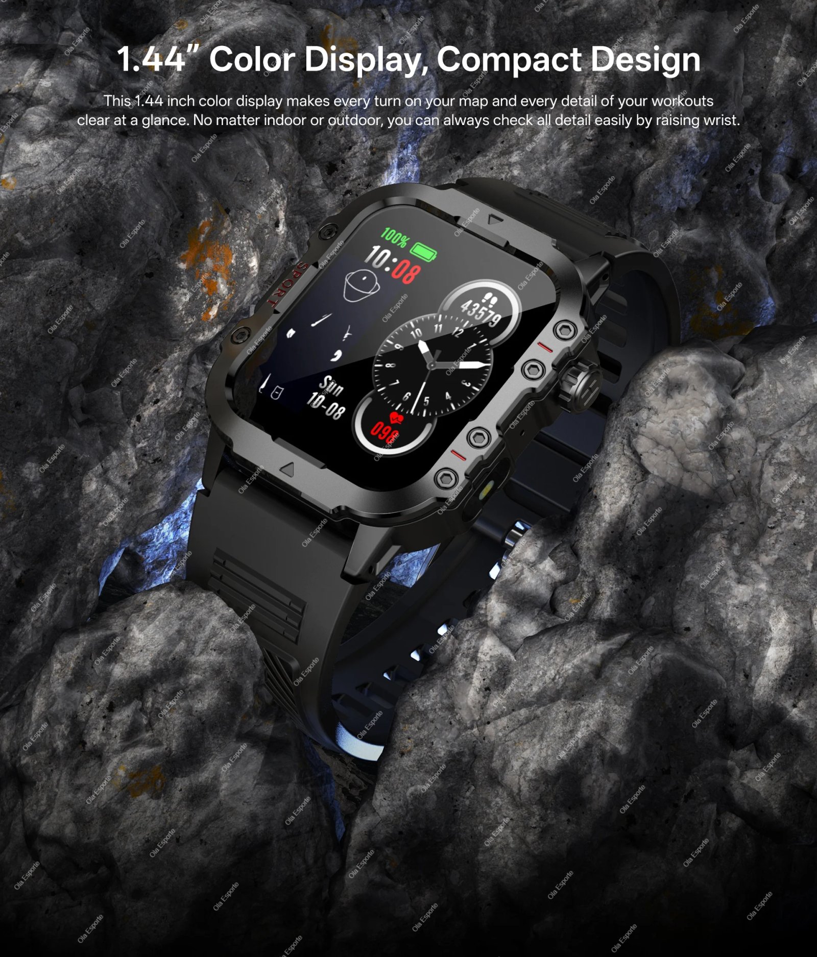 Outdoor Sport Smart Watch HD Touch Screen LED Flashlight Bluetooth Talking GPS Tracker Smart Watches for Men Women Holiday Gifts