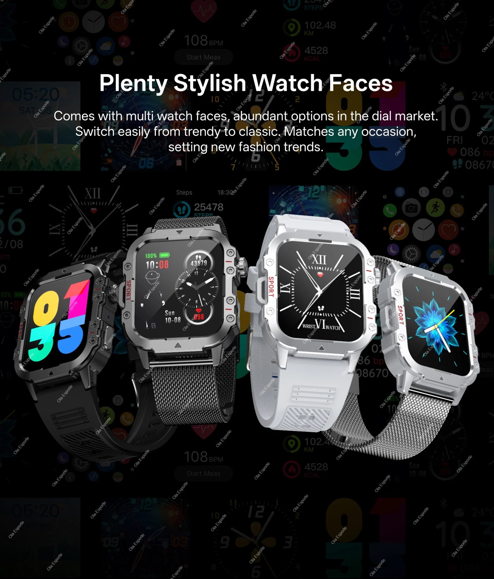 Outdoor Sport Smart Watch HD Touch Screen LED Flashlight Bluetooth Talking GPS Tracker Smart Watches for Men Women Holiday Gifts