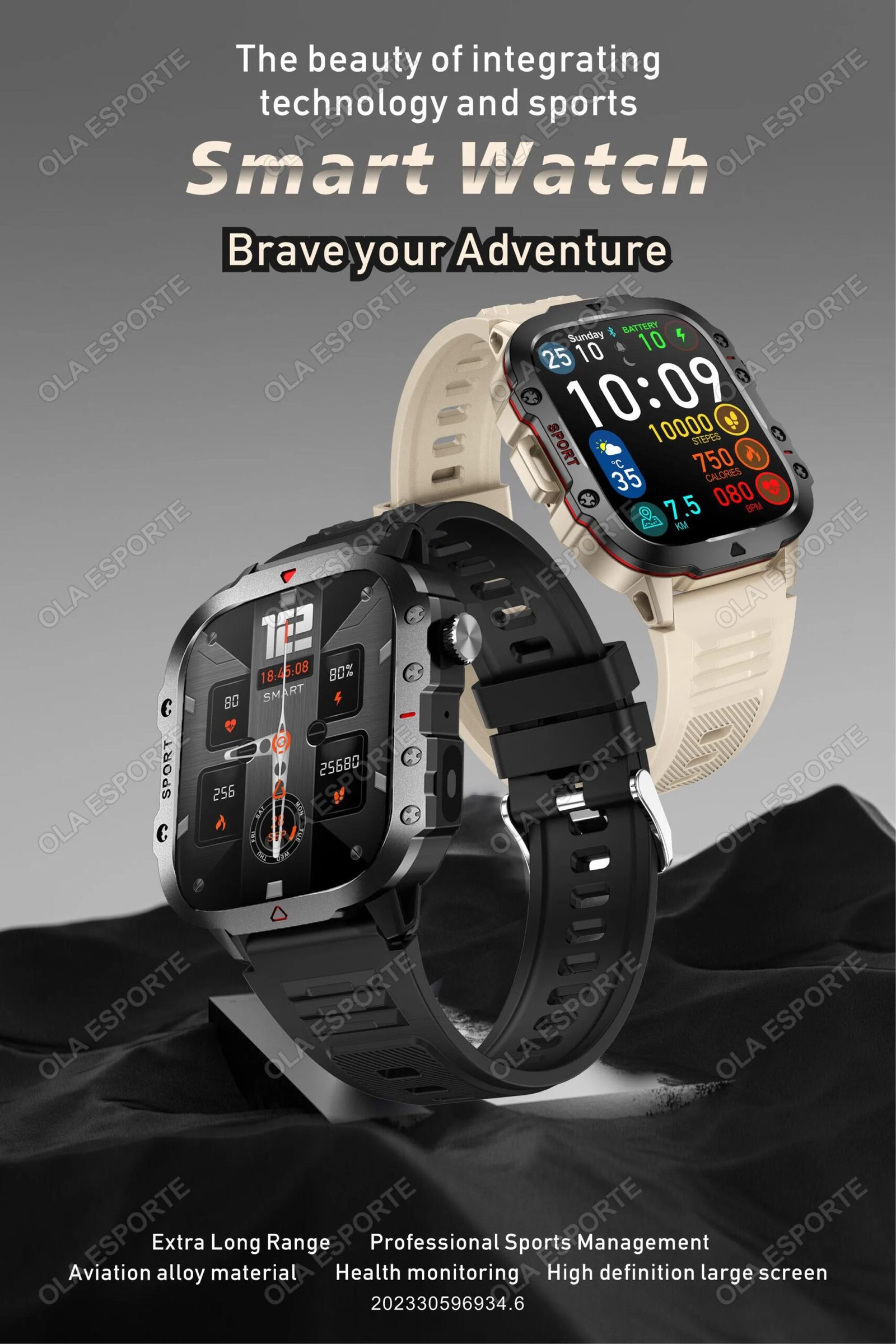 Outdoor Sport Smart Watch HD Touch Screen LED Flashlight Bluetooth Talking GPS Tracker Smart Watches for Men Women Holiday Gifts