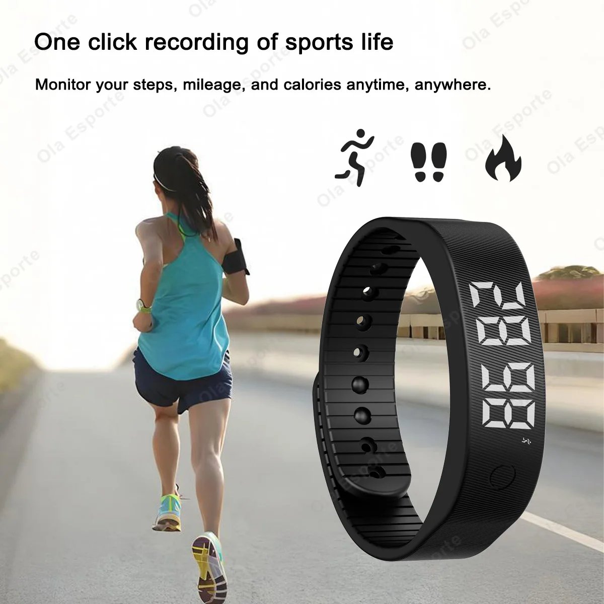 Smart Bracelet LED Digital Waterproof Smart Clock Smartband With running pedometer Monitor Smart Band Vibration Alarm Reminder