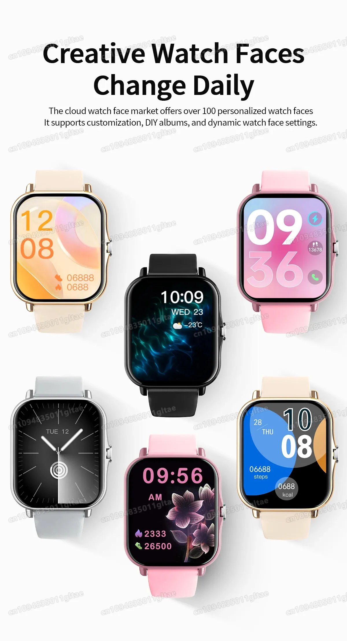 Smartwatch Sports Music Control Phone Call Pedometer Men Smart Watch For Women Health Calories Message Alerts For iPhone Android