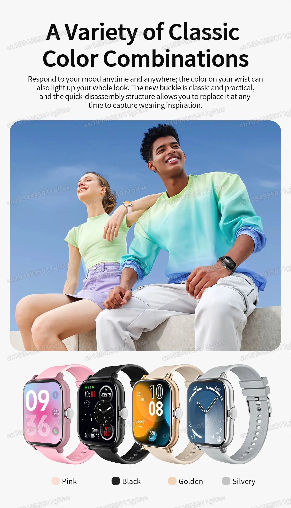 Smartwatch Sports Music Control Phone Call Pedometer Men Smart Watch For Women Health Calories Message Alerts For iPhone Android