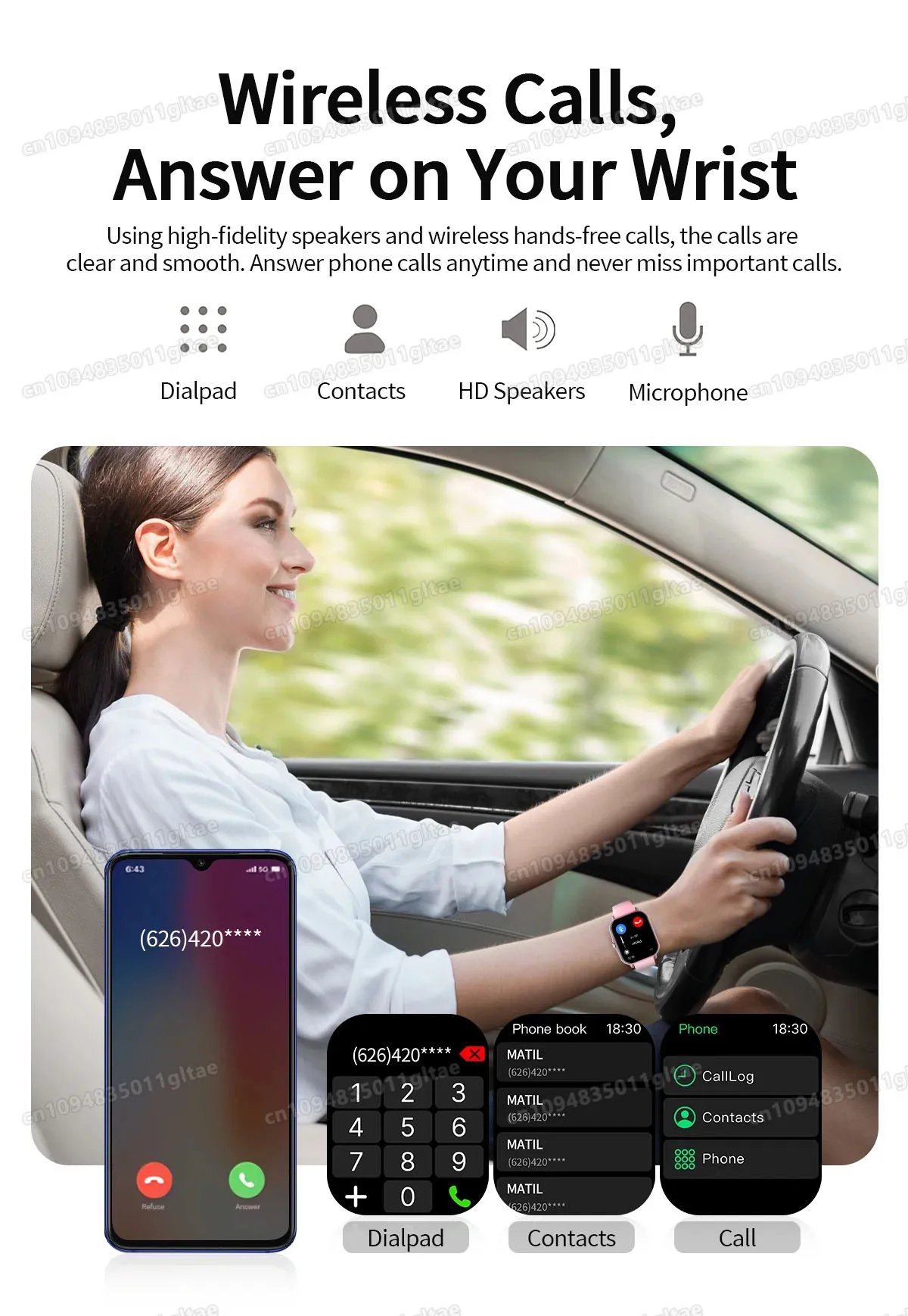 Smartwatch Sports Music Control Phone Call Pedometer Men Smart Watch For Women Health Calories Message Alerts For iPhone Android