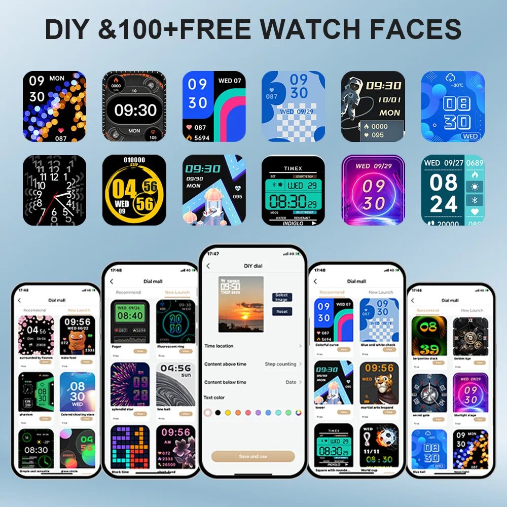 LAXASFIT 2026 New H9 Smartwatch Dial to Answer Calls Calorie Tracking Heart Rate Blood Oxygen Monitoring Bluetooth Smartwatch