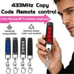 433MHz Door Remote Control Universal 4 Keys Copy Garage Remote Control Cloning Electric Gate Remote Controller Duplicator Key