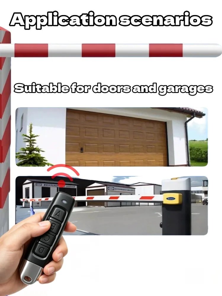 433MHz Door Remote Control Universal 4 Keys Copy Garage Remote Control Cloning Electric Gate Remote Controller Duplicator Key