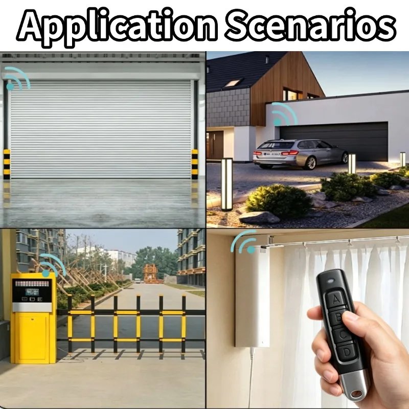 433MHz Door Remote Control Universal 4 Keys Copy Garage Remote Control Cloning Electric Gate Remote Controller Duplicator Key