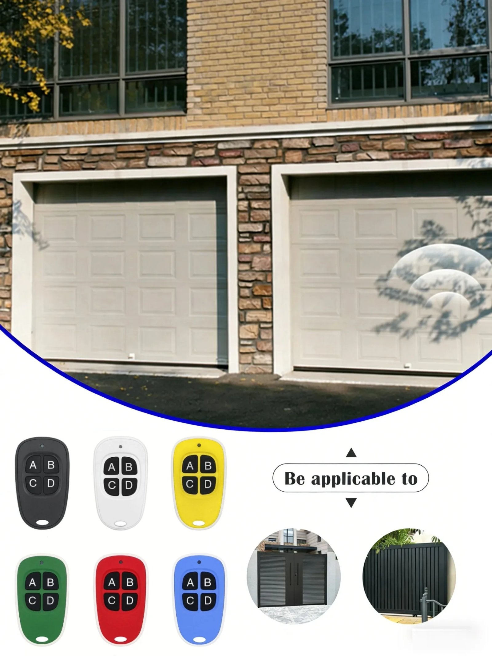 433MHz Garage Door Remote Control 4 Keys Copy Universal Remote Control Cloning Electric Gate Remote Controller Duplicator Key