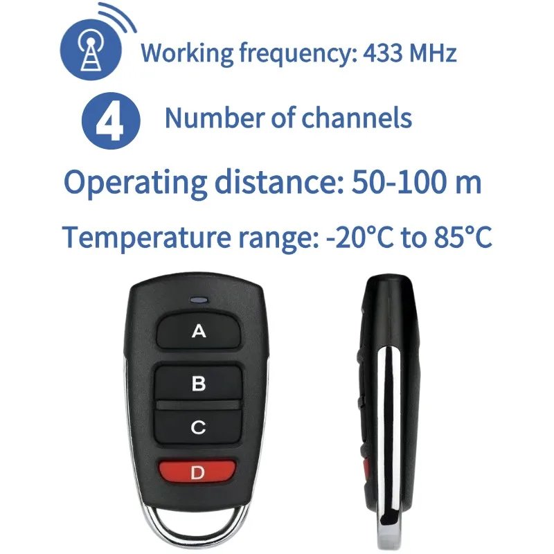 Wireless RF 433mhz Remote Control Copy Code Garage Door Gate Duplicator 433 Mhz Key Remote Opener